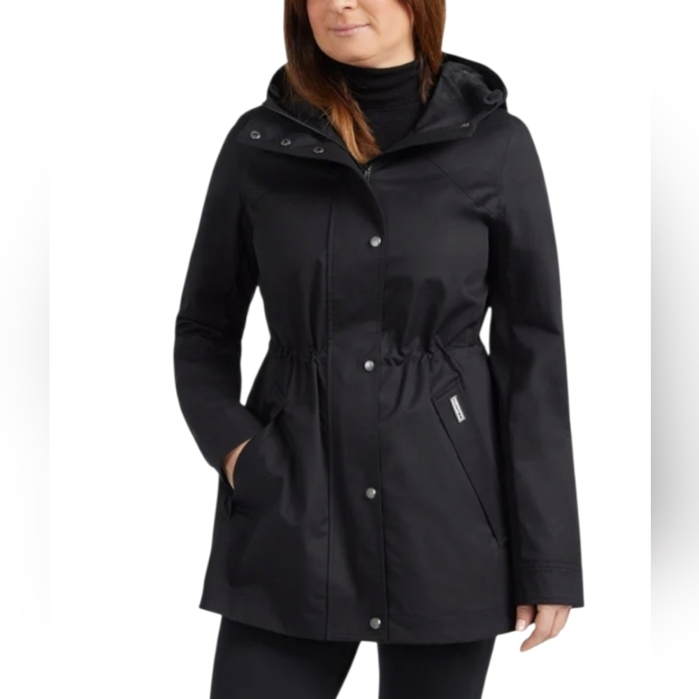 Women's Hunter Rain Jacket Water Resistant Cotton Smock Black Size L NWT
